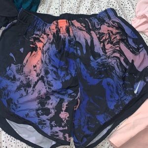 multicolor swirled nike shorts! size small